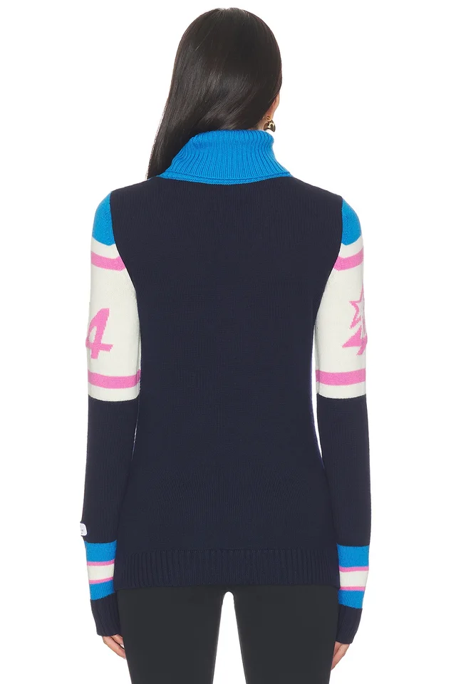 Perfect Moment Womens Alpine Sweater in Liquid Blue & Dark Blue, photo 4 of 5 from REVOLVE (Canada)