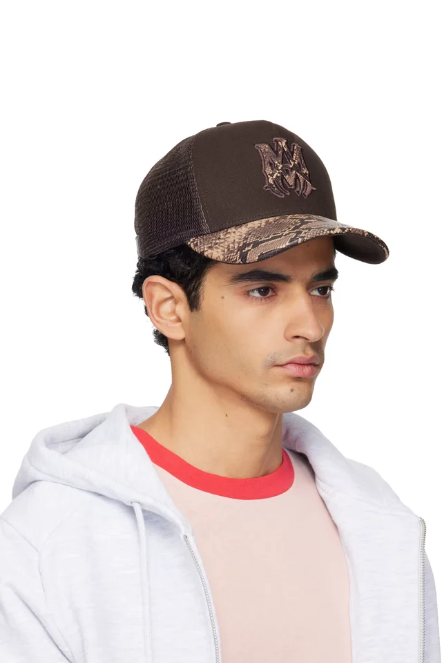 AMIRI Brown MA Snake Trucker Cap, photo 2 of 3 from SSENSE