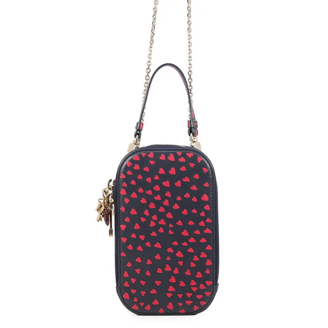 Dior I Love Paris Phone Holder Navy/Red Leather in Red Leather from GALLERY RARE