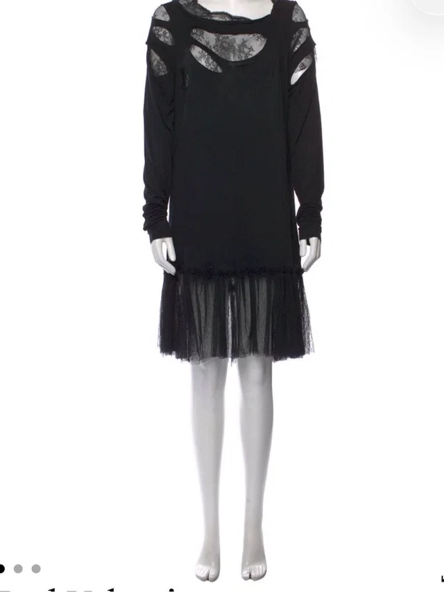 REDValentino Crew Neck Knee-Length Dress, Size S in black from Poshmark