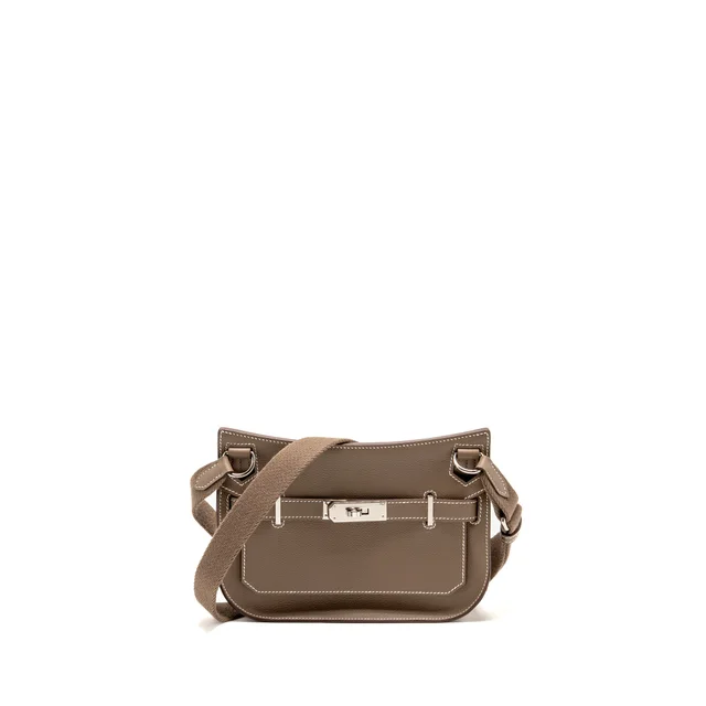 Hermès Mini Jypsiere evercolor Etoupe SHW stamp B in Taupe Leather from EMIER