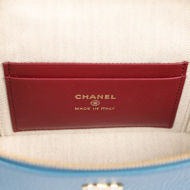 Chanel "Supple" Top Handle Long Vanity Case in Blue Caviar leather from Madison Avenue Couture, photo 8 of 9