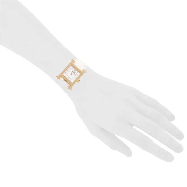 Heure H watch, small model, gold-plated. Ref: Hermès - HH1.202. Circa 2026 in Gold Leather from Collector Square, photo 3 of 3