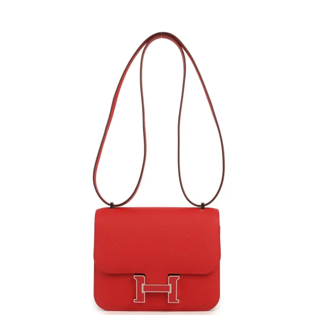 Hermès Constance 18 Rouge Radieux Epsom Lacquered Palladium Hardware in Red Epsom from Madison Avenue Couture, photo 7 of 9