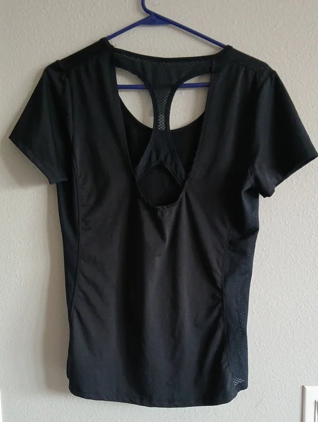 Bally Mesh Black Short-Sleeve Active Tee With Mesh Back Detail Medium in black from Poshmark
