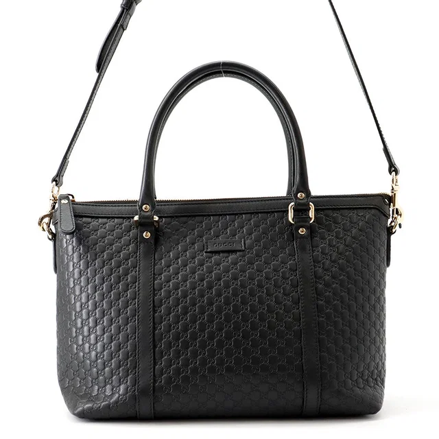 Gucci MicroGuccissima 2WAYBag Black449656 Leather in Leather from GALLERY RARE