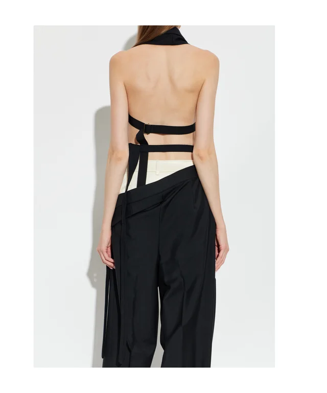 Dries Van Noten backless wool twill top, photo 2 of 4 from SENSER