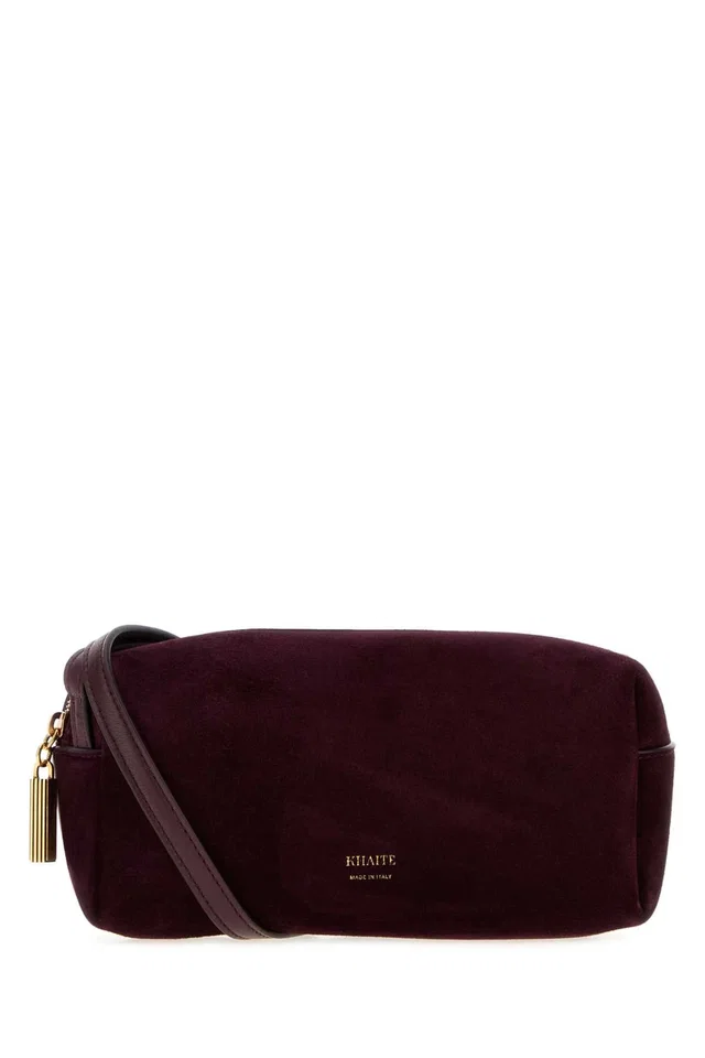 Khaite Kye Mini Crossbody Bag — Purple in Purple Suede from HEWI
