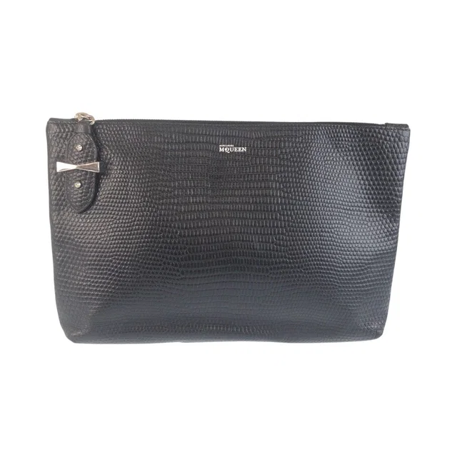 Alexander McQueen Embossed Leather Clutch Bag in Leather from LuxUness