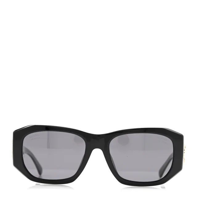 Chanel Acetate Rectangle Sunglasses 5554-A Black in Black from FASHIONPHILE, photo 2 of 8