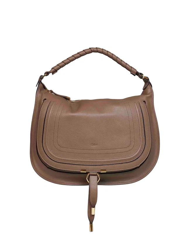 Chloé Marcie Shoulder Bag — Brown Calf Leather in Brown Calfskin from HEWI