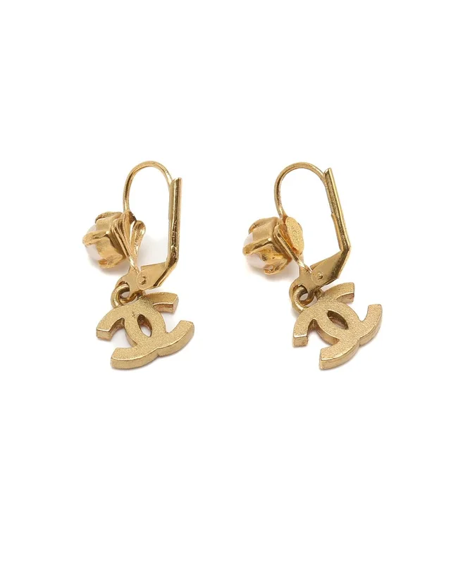 Chanel Coco Mark Pearl Rhinestone Earrings from A Retro Tale, photo 3 of 3
