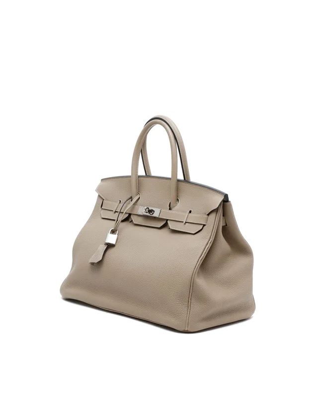 Hermès Birkin 35 Gris Tourterelle Togo Bag in Grey Togo leather from A Retro Tale, photo 2 of 12