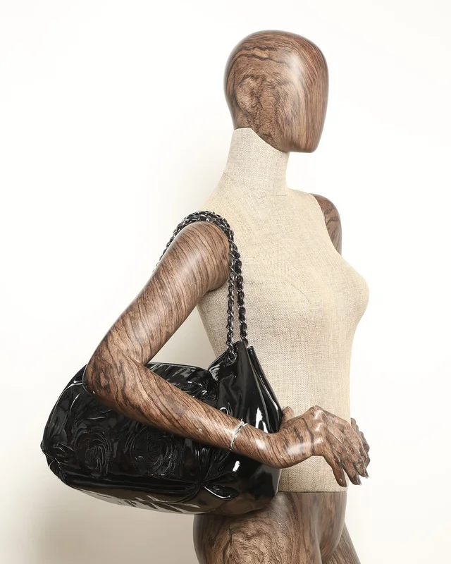 Chanel Tweed Patent Camellia Accordion Flap Bag in Patent leather from A Retro Tale, photo 12 of 12