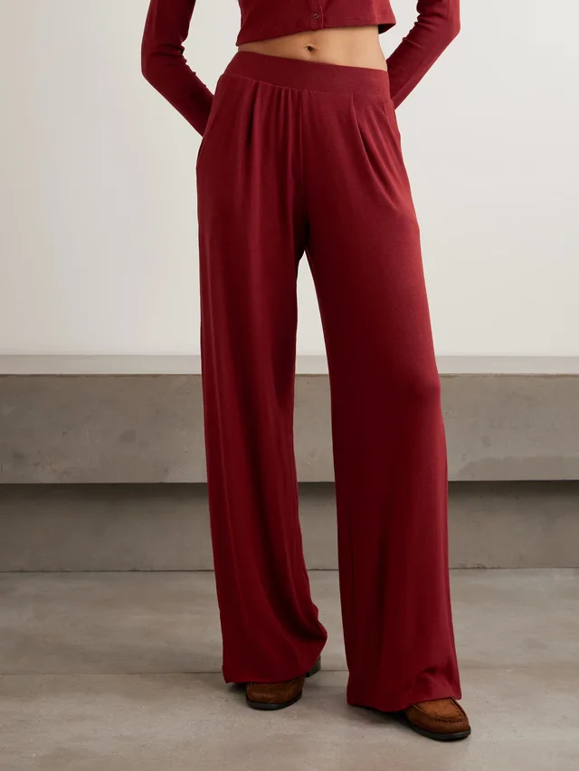 LESET Lauren knitted wide-leg pants in Red, photo 2 of 2 from NET-A-PORTER (Canada)