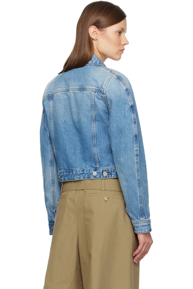 JACQUEMUS Blue 'The Ovalo de-Nîmes' Denim Jacket, photo 3 of 4 from SSENSE