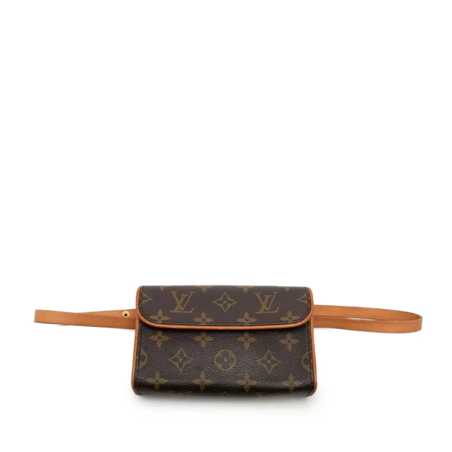 Brown Louis Vuitton Monogram Pochette Florentine Belt Bag in Brown Coated canvas from Designer Revival