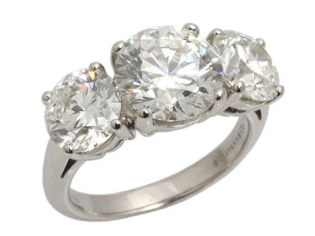 Tiffany & Co. Platinum 5-Carat 3-Stone Diamond Ring from Ann's Fabulous Finds
