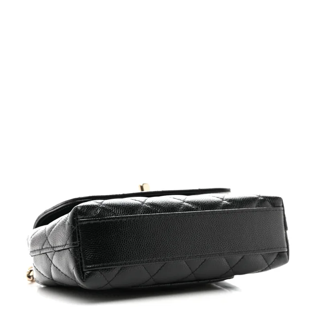 Chanel Caviar Quilted Coco Handle Clutch in Black Caviar leather from FASHIONPHILE, photo 4 of 11