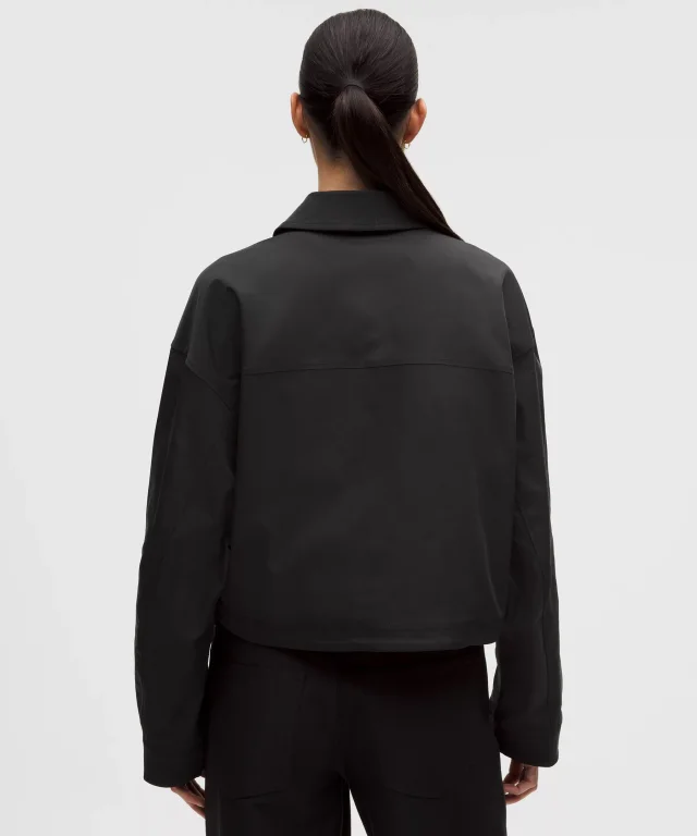 lululemon Twill Collared Jacket in Black, photo 3 of 7 from lululemon