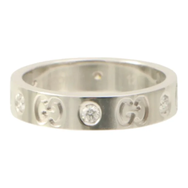 Gucci 18K 6P Diamond Icon Ring #51 Silver in Silver from VINTAGE QOO TOKYO, photo 3 of 6