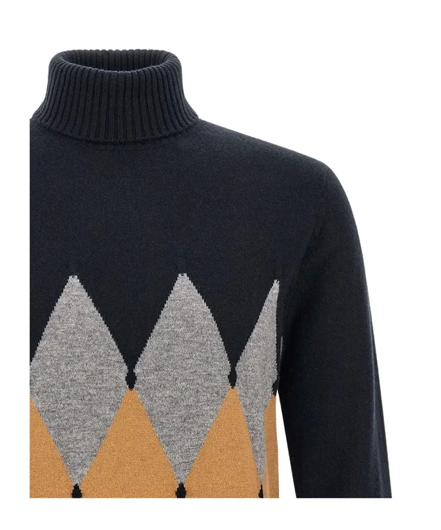 Ballantyne Diamond Intarsia Turtleneck Sweater, photo 3 of 4 from SENSER