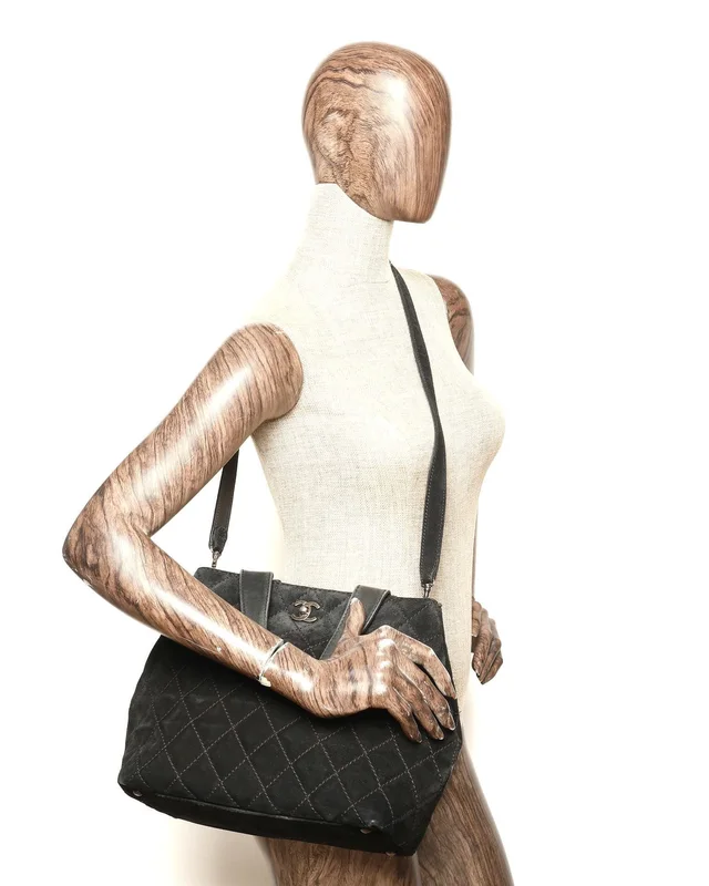 Chanel CC Suede Turn Lock Tote Bag in Suede from A Retro Tale, photo 8 of 8