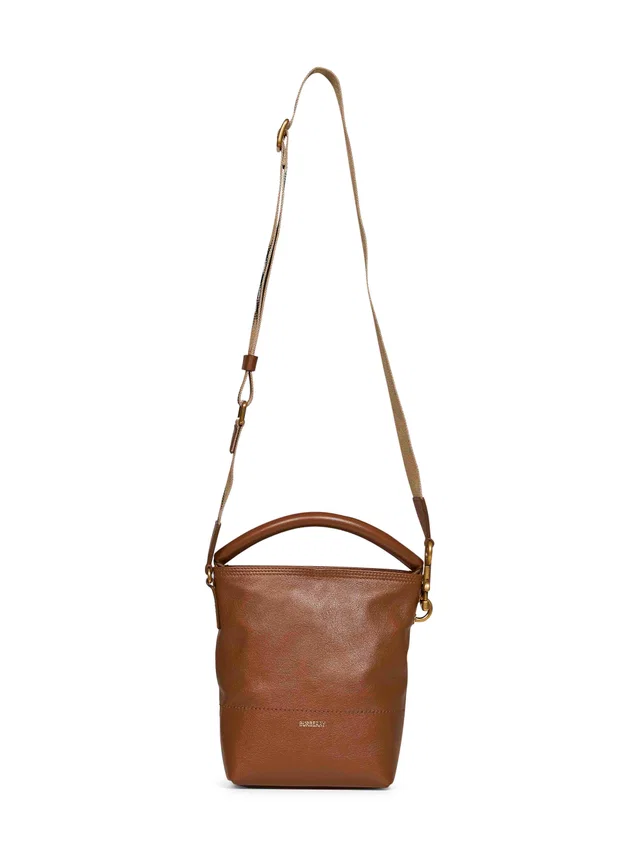 Burberry B Clip Bucket Bag — Brown Calf Grain Leather in Brown Leather from HEWI