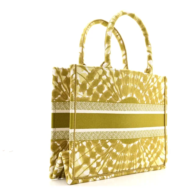 Dior Embroidered Tie Dye Medium Book Tote Green in Green Canvas from FASHIONPHILE, photo 3 of 12