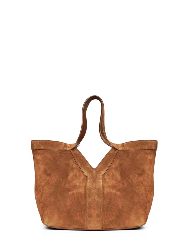 Saint Laurent Y-Stitched Calf Leather Shoulder Bag — Brown in Brown Calfskin from HEWI