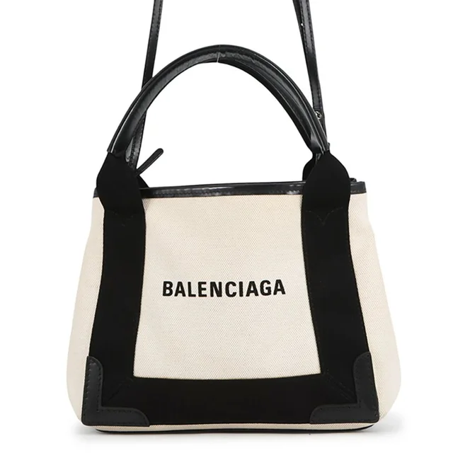 Handbag Navy Cabas Xs Canvas 390346 Balenciaga 2-Way White Black in black Canvas from Poshmark, photo 1 of 1