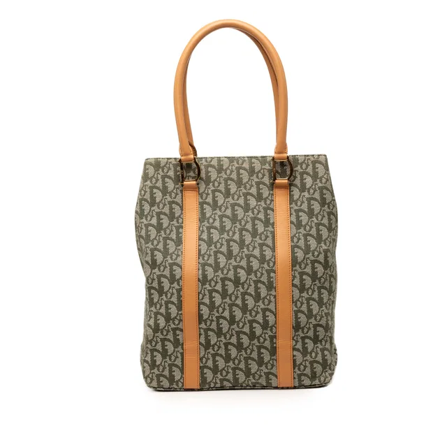 Green Dior Diorissimo Trotter Canvas Tote in Green Canvas from Designer Revival