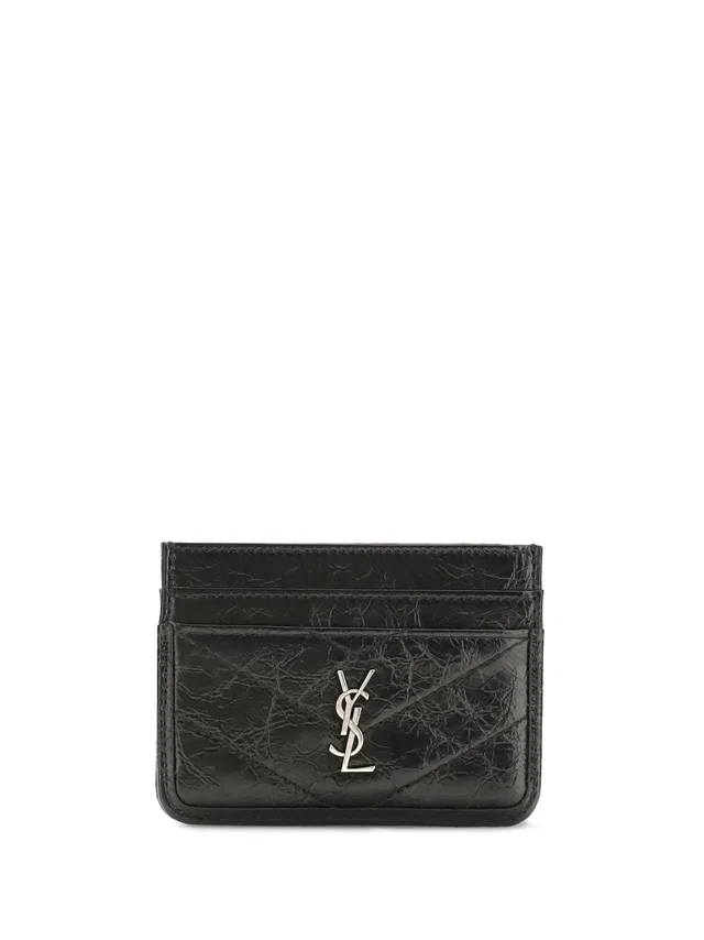 Saint Laurent Niki Card Case — Black Calf Leather Bos Taurus Cases in Black Calfskin from HEWI