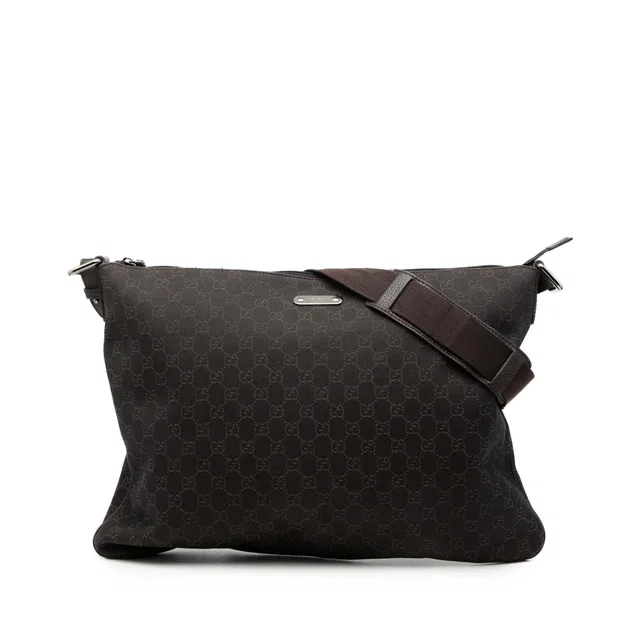 Brown Gucci GG Denim Crossbody in Brown Denim from Designer Revival