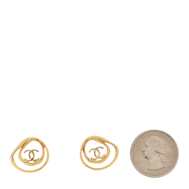 Chanel Metal CC Swirl Earrings Gold in Gold from FASHIONPHILE, photo 2 of 5