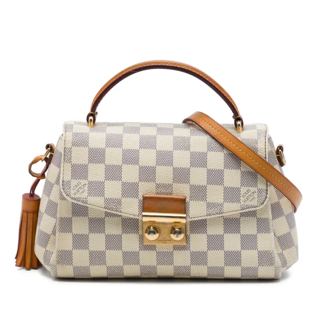 White Louis Vuitton Damier Azur Croisette Satchel in White Canvas from Designer Revival, photo 1 of 1