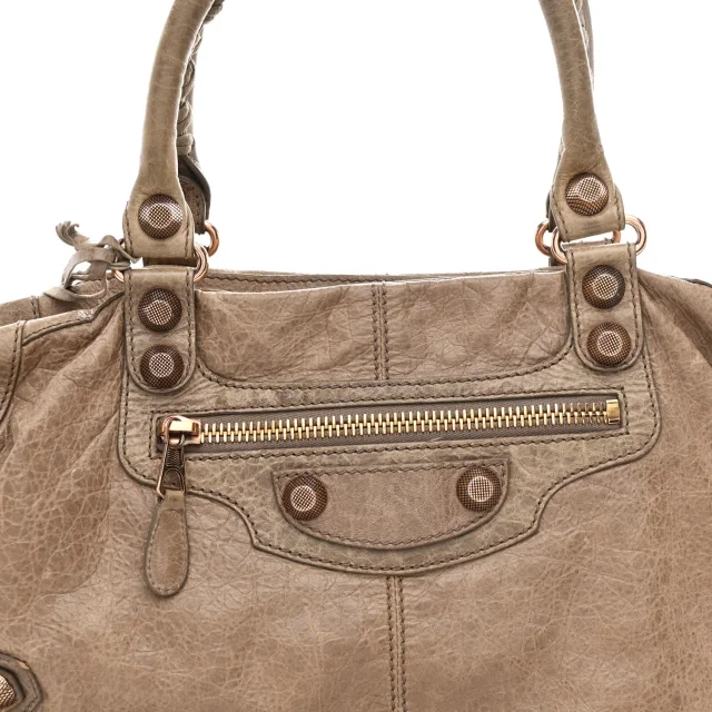 Balenciaga Agneau Giant 12 Rose Gold Hardware Work Gris Poivre in Grey Lambskin from FASHIONPHILE, photo 9 of 14
