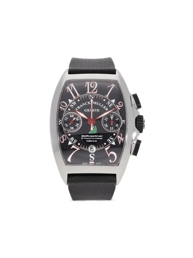 Franck Muller Mariner 42mm - unisex - stainless steel/Sapphire Glass - One Size - Black in black Leather from Farfetch