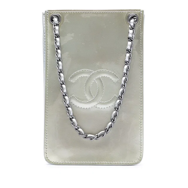 Gold Chanel CC Patent Phone Holder Crossbody in Gold Patent leather from Designer Revival, photo 1 of 1