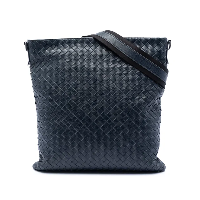 Blue Bottega Veneta Nappa Intrecciato VN Crossbody in Blue Nappa leather from Designer Revival