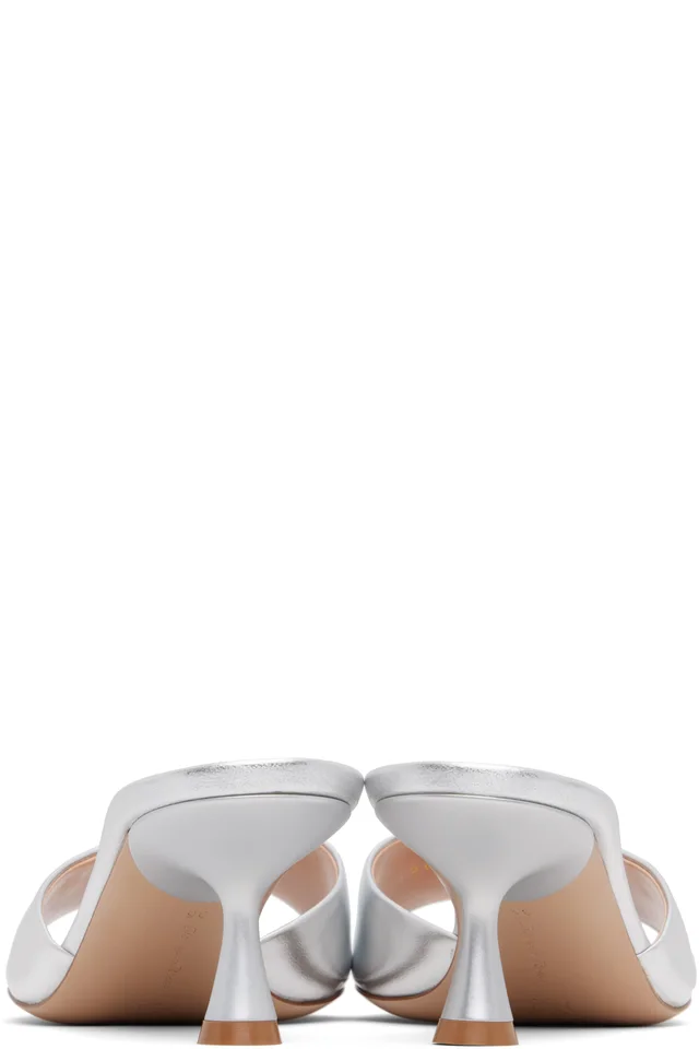 Gianvito Rossi Silver Ascent 55 Mules, photo 2 of 2 from SSENSE