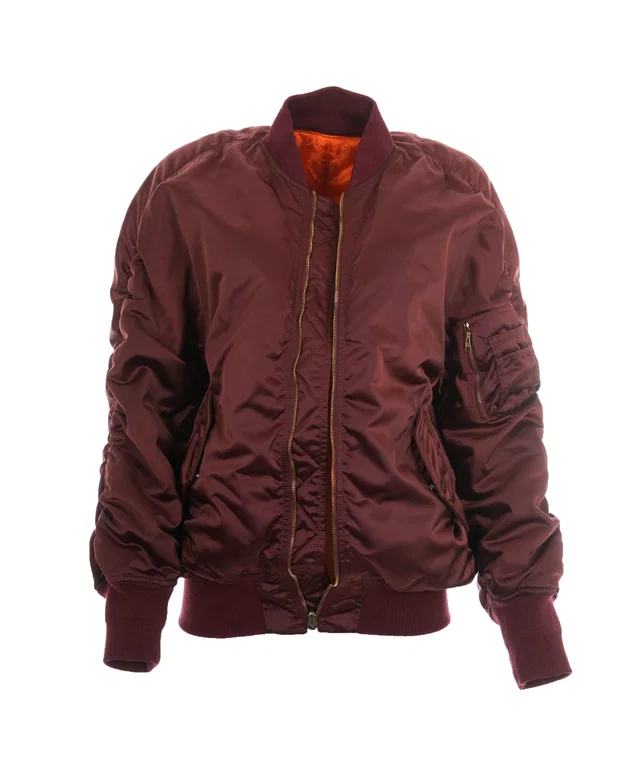 Balenciaga Burgundy Bomber Style Jacket in Burgundy Nylon from Luxury Promise