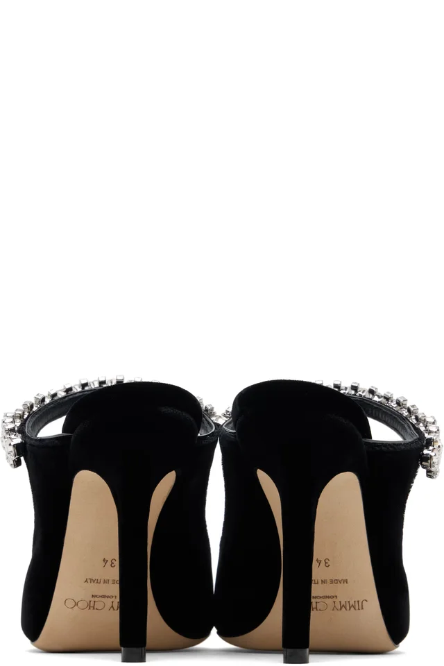 Jimmy Choo Black Bing 100 Heels, photo 2 of 5 from SSENSE