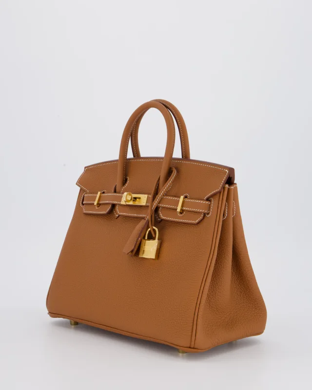 HOT* Hermès Birkin 25 Retourne Bag in Gold Togo leather from Sellier, photo 9 of 21