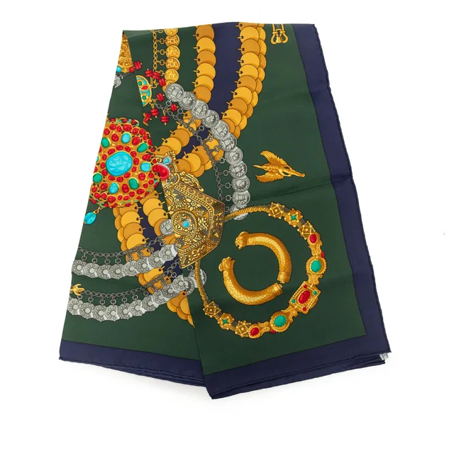 Green Hermès Kosmima Silk Scarf 90 Scarves in Green Silk from Designer Revival