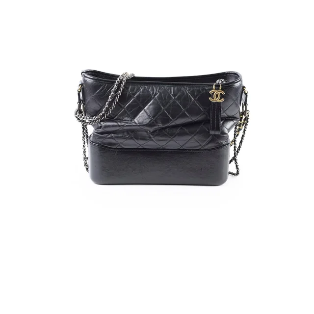 Chanel Medium Gabrielle Hobo Quilted Lambskin Black in Black Lambskin from The Purse Affair