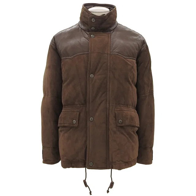 Dior Suede and Leather Combination Down Jacket, Size L, Brown in Brown Suede from VINTAGE QOO TOKYO