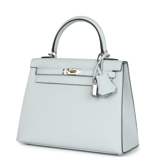 Hermès Kelly Sellier 25 Gris Platine Epsom Electrum Hardware in Grey Epsom leather from Madison Avenue Couture, photo 5 of 9