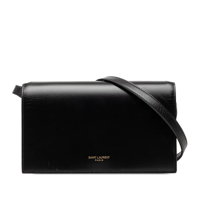 Black Saint Laurent Smooth Calfskin Crossbody in Black Calfskin from Designer Revival
