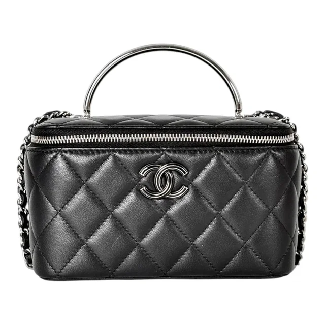 Chanel Black Lambskin Box Vanity Bag in Black Lambskin from Luxury Promise